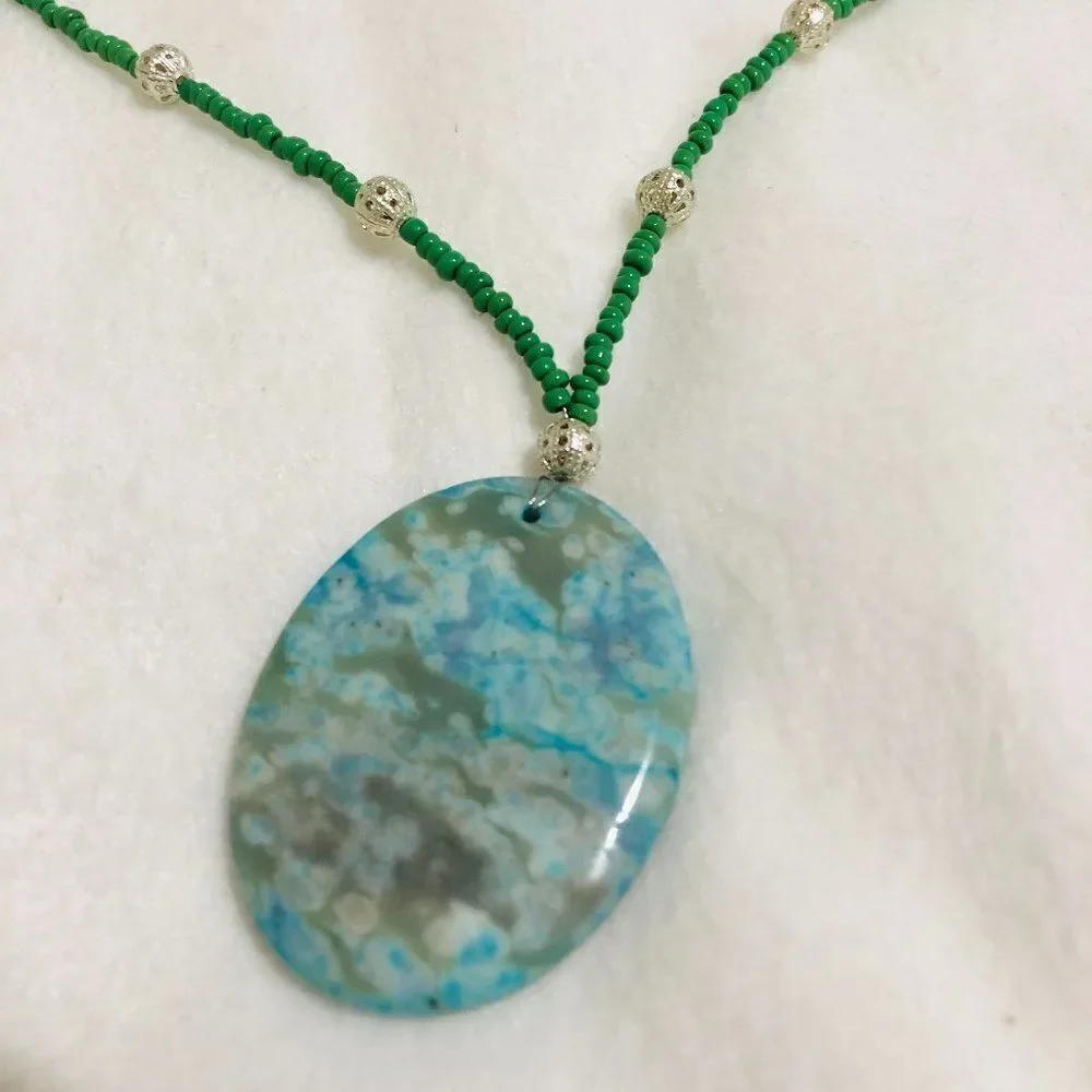 Blue Stone Necklace‎ - Picture 3 of 6